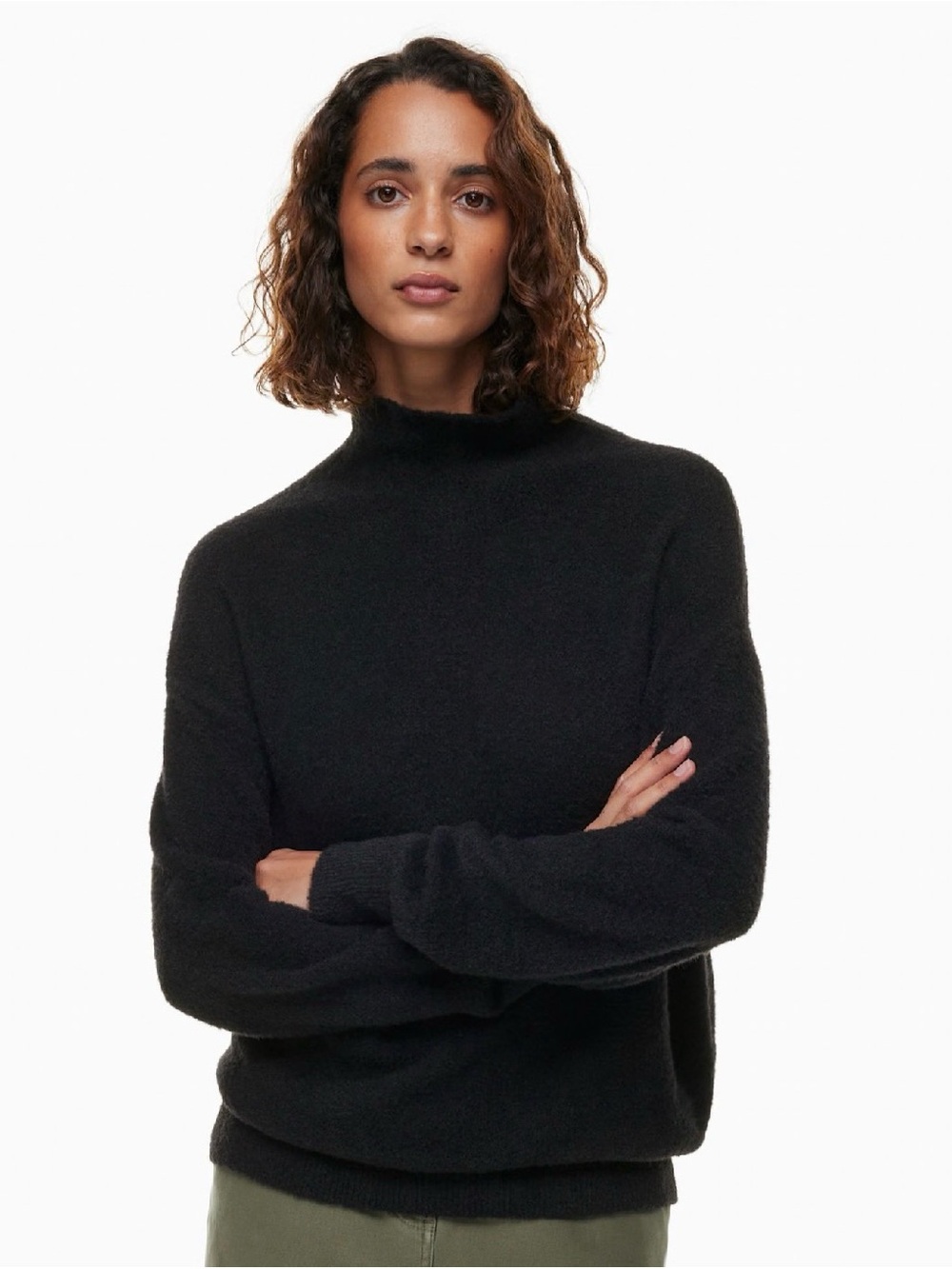 Women's Black Mock Neck Sweater